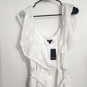 White eyelet off shoulder dress nwt